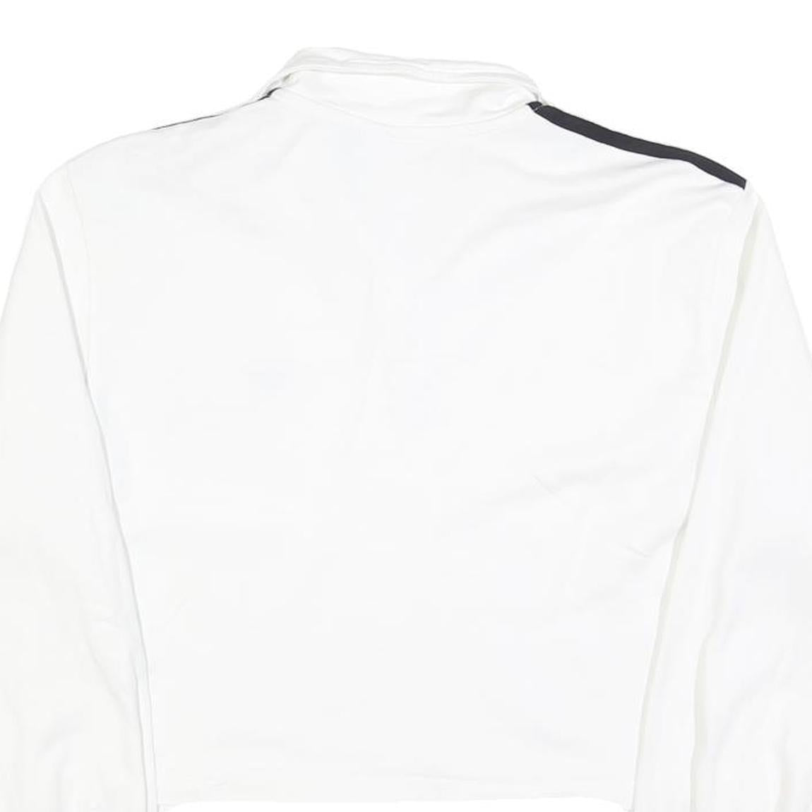 ADIDAS Womens White Sweatshirt Crew Neck UK 10 Cotton Blend Long Sleeve