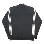 ADIDAS Mens Black Zip Jacket L Polyester Track Three Stripe Classic Sportswear
