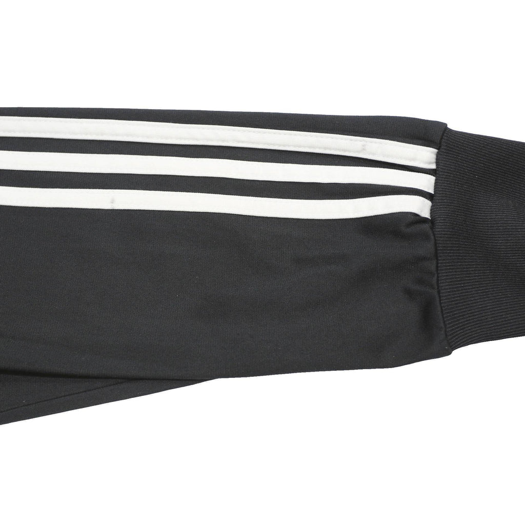ADIDAS Mens Black Zip Jacket L Polyester Track Three Stripe Classic Sportswear