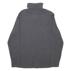 HARLEY DAVIDSON Womens Patterned Jumper Grey Roll Neck Tight Knit M