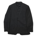 VALENTINO Mens Black Wool Classic Jacket L Woven Button Closure Formal Blazer
