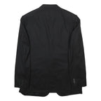 VALENTINO Mens Black Wool Classic Jacket L Woven Button Closure Formal Blazer
