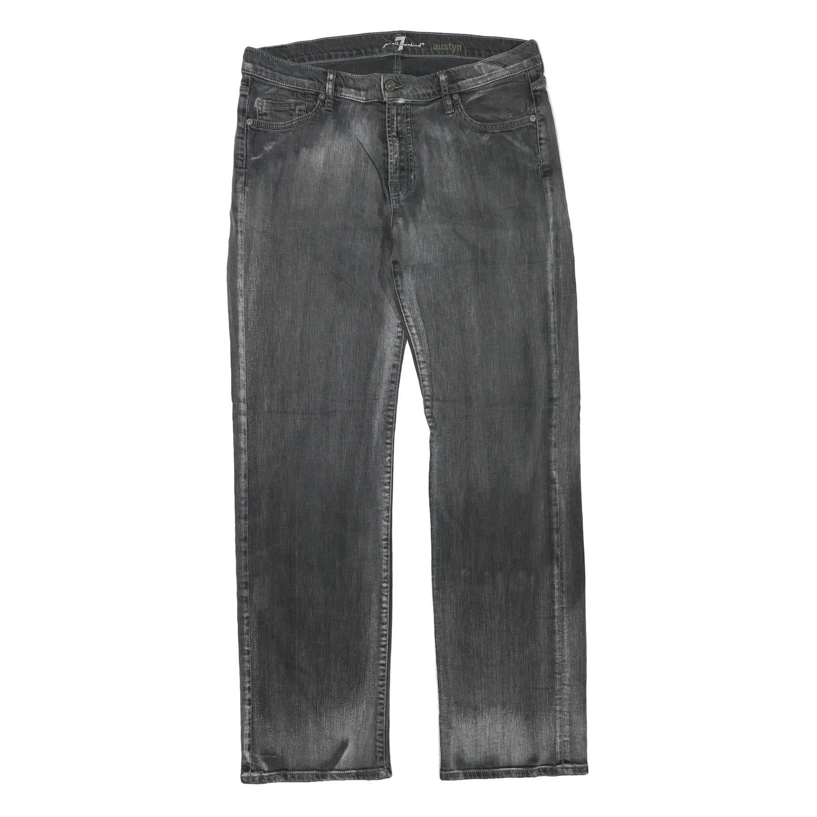 7 FOR ALL MANKIND Womens Regular Fit Grey Denim Jeans W36 L33 Stylish Cotton