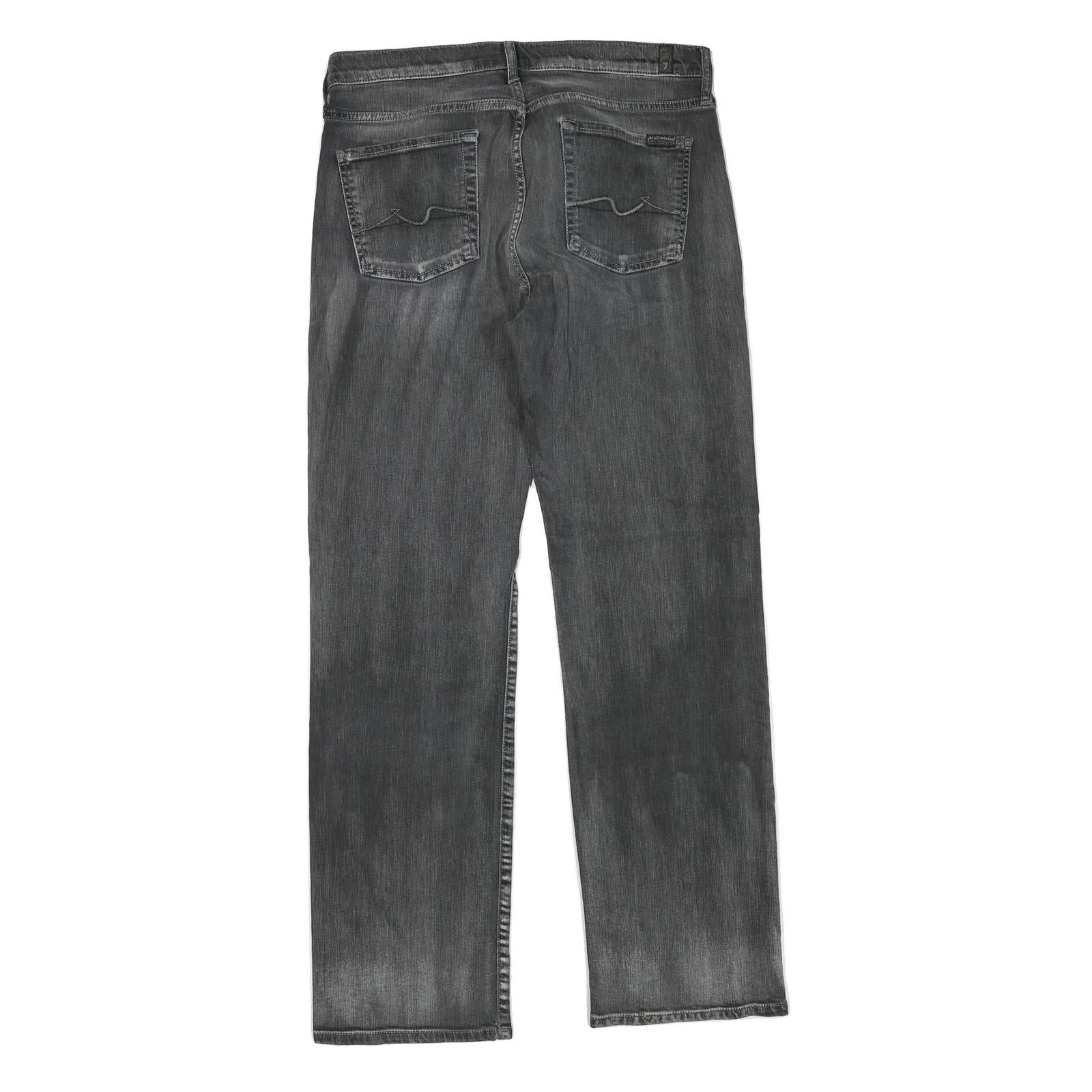 7 FOR ALL MANKIND Womens Regular Fit Grey Denim Jeans W36 L33 Stylish Cotton