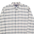 TOMMY HILFIGER Mens Beige & Grey Check Shirt 2XL Cotton Blend Long Sleeve