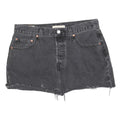 LEVI'S Womens Black Denim Mini Skirt Cotton Blend Distressed Edges M