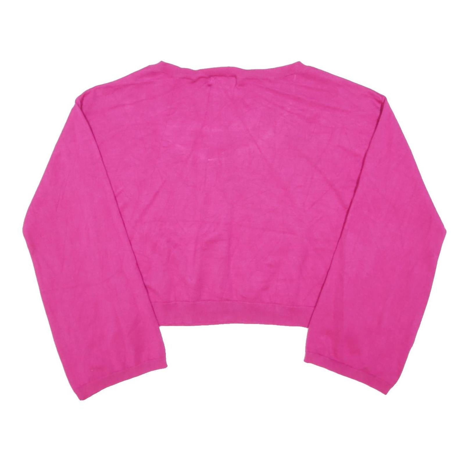 JUICY COUTURE Womens Pink Fashion Jumper Plain Crew Neck Basic Knit M Velvet