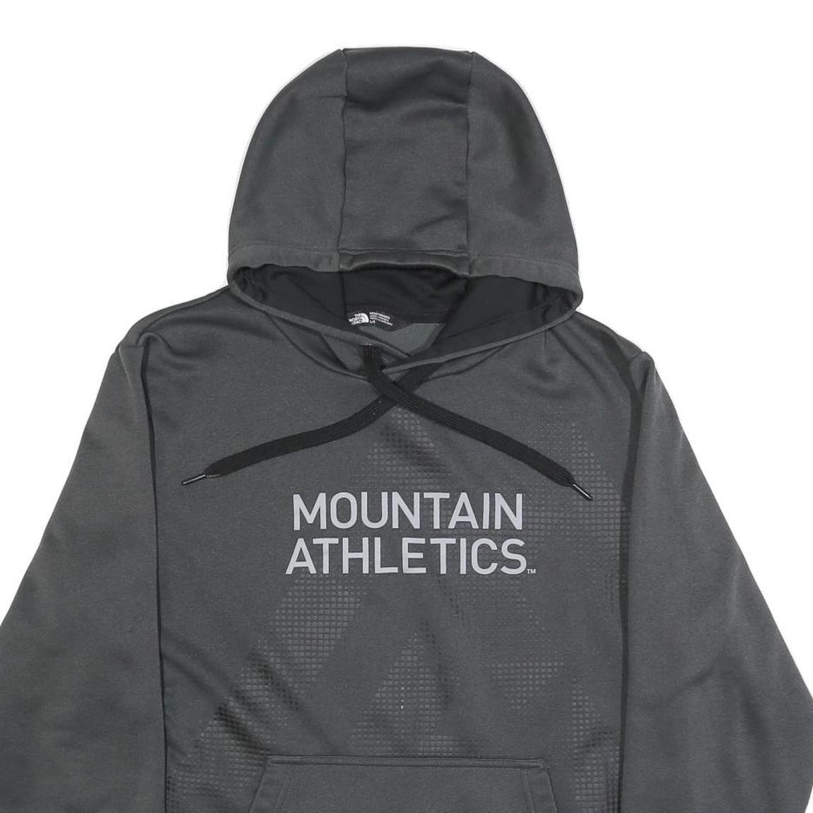 THE NORTH FACE Mens Grey Pullover Hoodie L Mountain Athletics Logo Sweatshirt