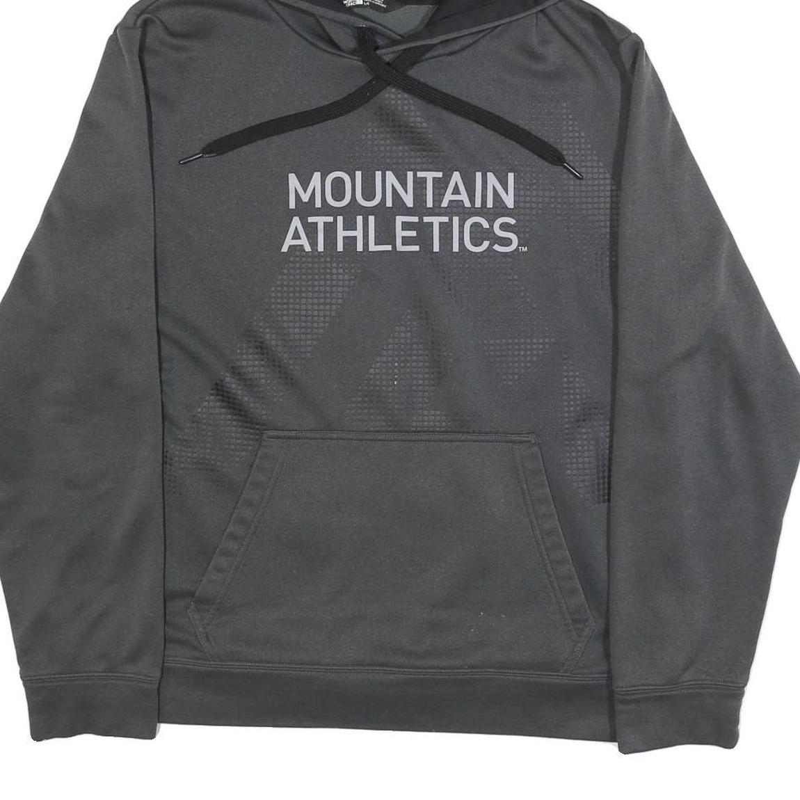 THE NORTH FACE Mens Grey Pullover Hoodie L Mountain Athletics Logo Sweatshirt