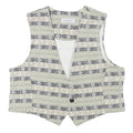 STAMPEDE Womens Grey & Cream Patterned Button Jacket S Cotton Blend Vest