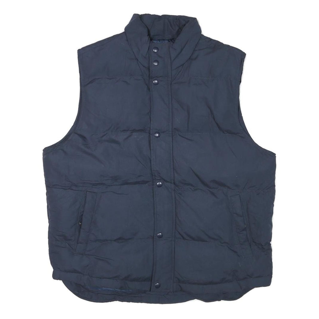 ST JOHNS BAY Mens Navy Blue Puffer Jacket L Polyester Blend Zip Sleeveless