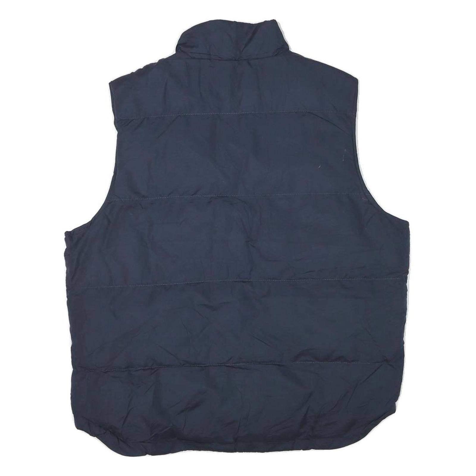 ST JOHNS BAY Mens Navy Blue Puffer Jacket L Polyester Blend Zip Sleeveless