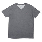 TOMMY HILFIGER Boys Grey V-Neck XL Cotton Blend Pullover Casual Sweatshirt