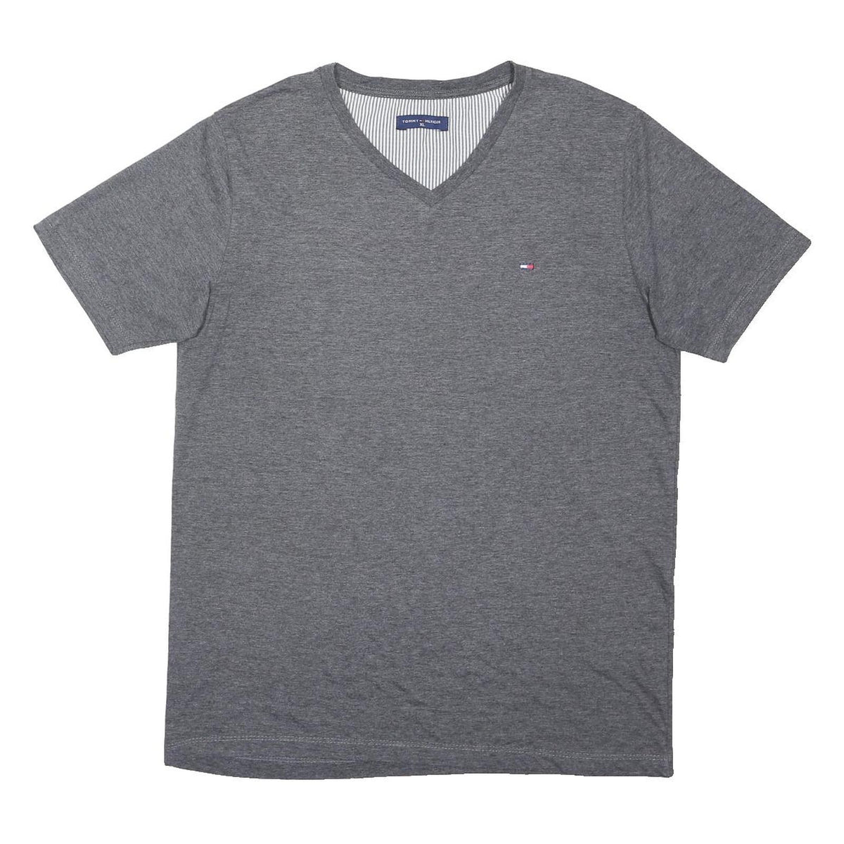 TOMMY HILFIGER Boys Grey V-Neck XL Cotton Blend Pullover Casual Sweatshirt