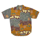 THE TERRITORY AHEAD Mens Orange & Grey Floral Print Cotton Blend Shirt XL Casual