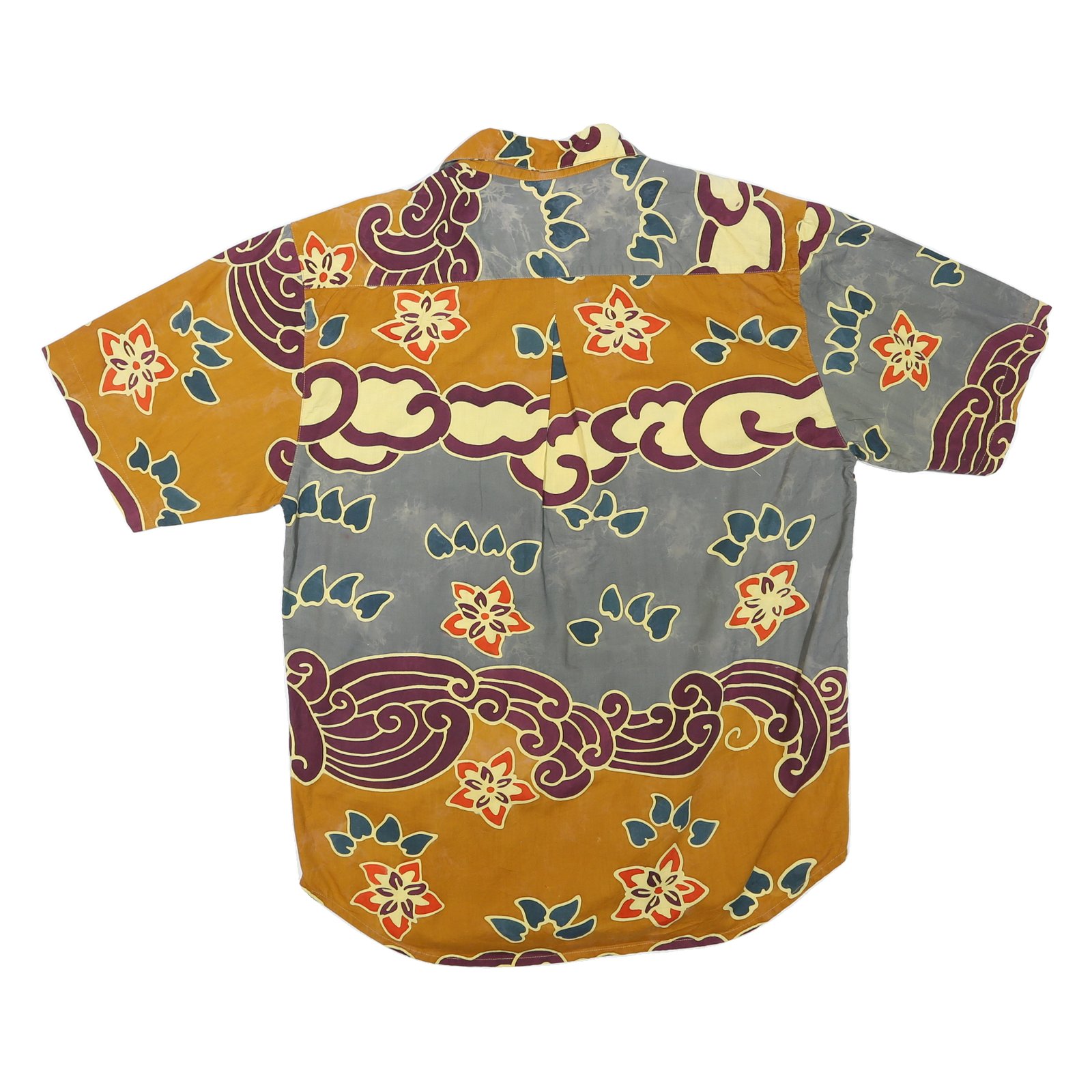 THE TERRITORY AHEAD Mens Orange & Grey Floral Print Cotton Blend Shirt XL Casual