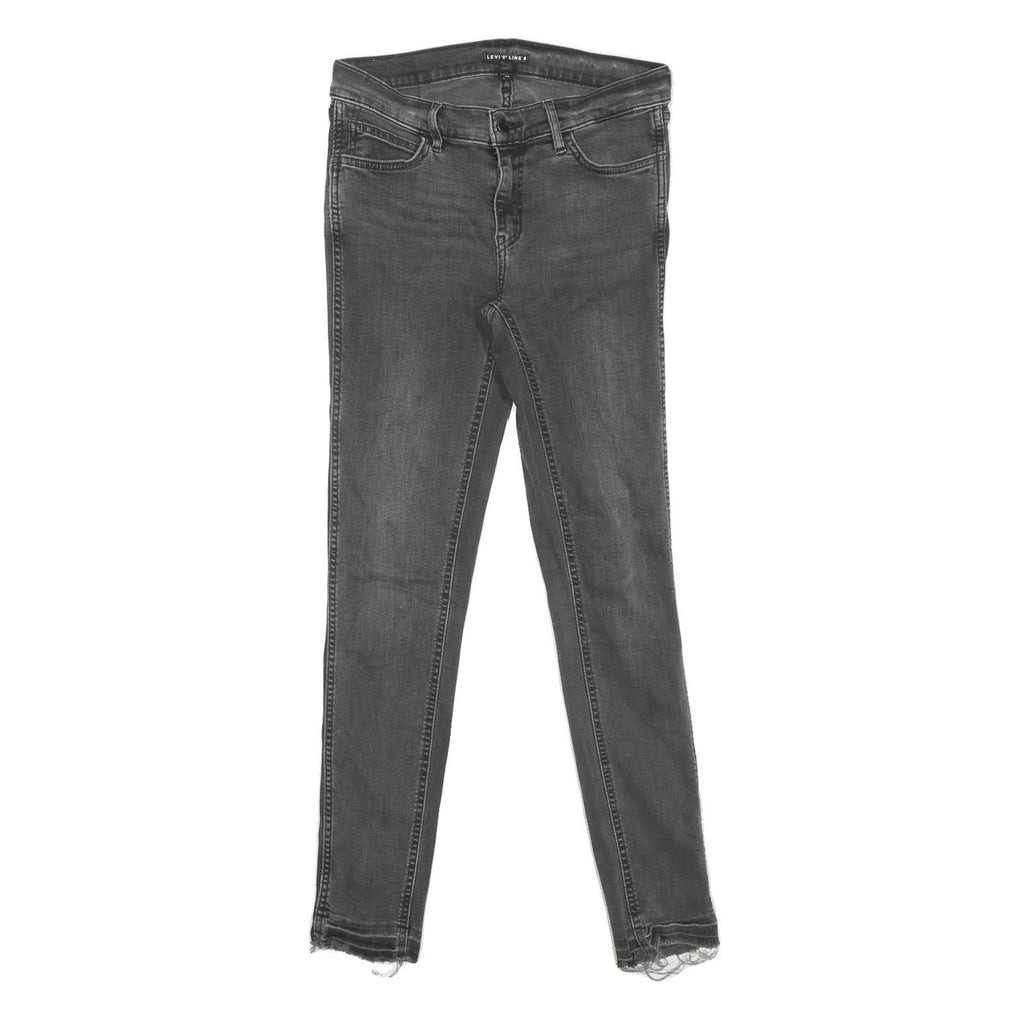 LEVI'S Line 8 Womens Jeans Grey Regular Skinny Denim Raw W29 L32 Classic Fit