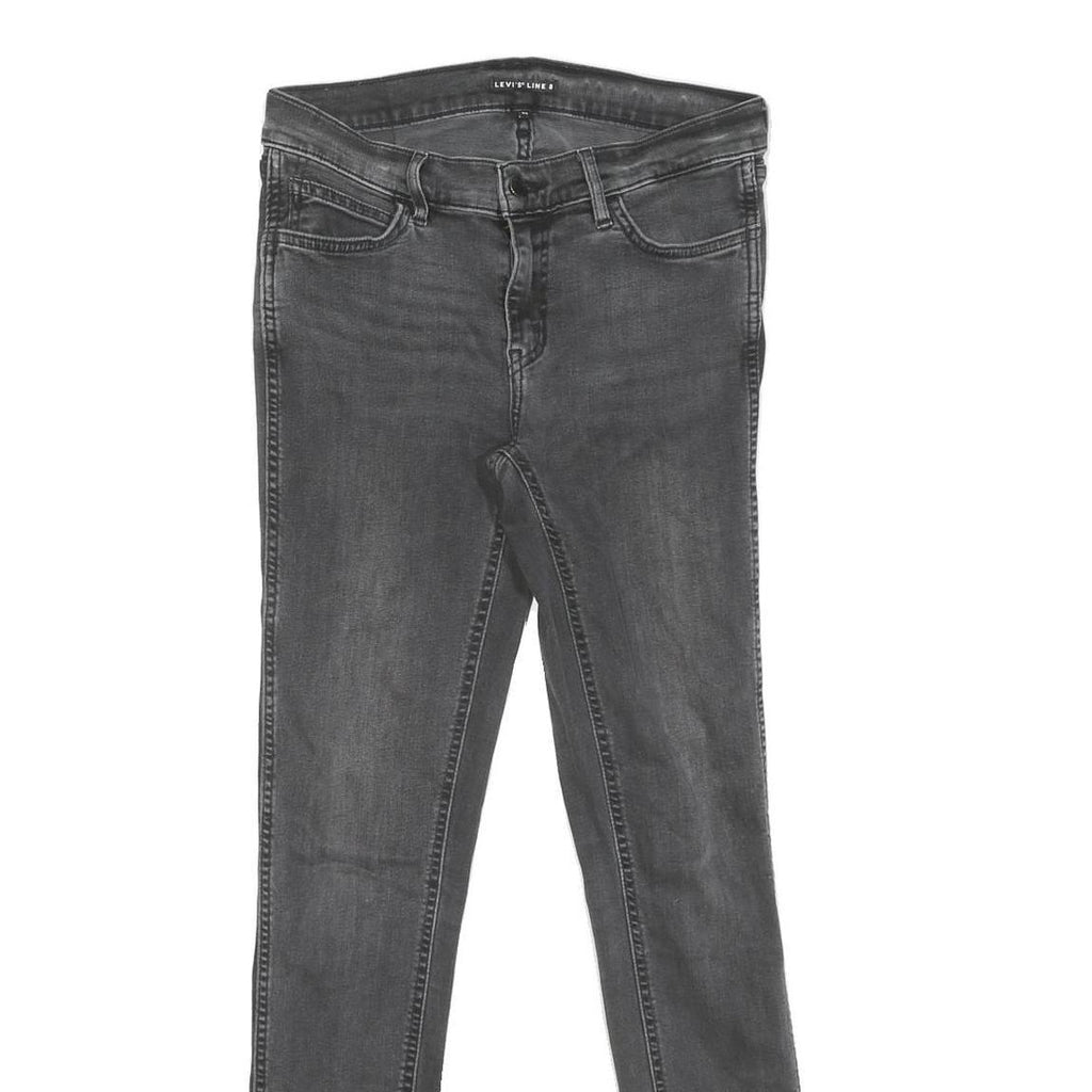LEVI'S Line 8 Womens Jeans Grey Regular Skinny Denim Raw W29 L32 Classic Fit