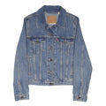 LEVI'S Womens Blue Denim Jacket S Cotton Blend Button Closure Classic Fit