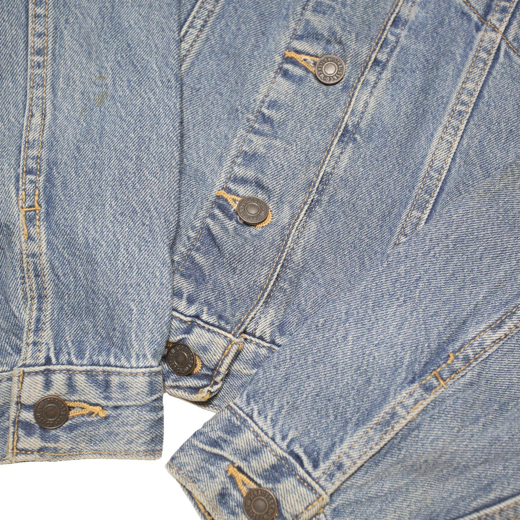 LEVI'S Womens Blue Denim Jacket S Cotton Blend Button Closure Classic Fit