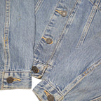 LEVI'S Womens Blue Denim Jacket S Cotton Blend Button Closure Classic Fit