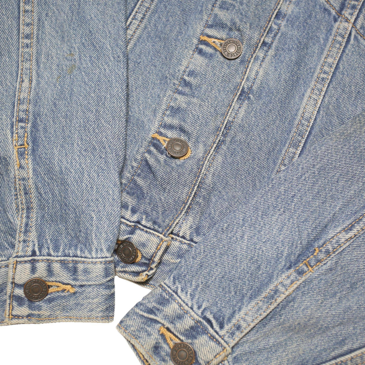 LEVI'S Womens Blue Denim Jacket S Cotton Blend Button Closure Classic Fit