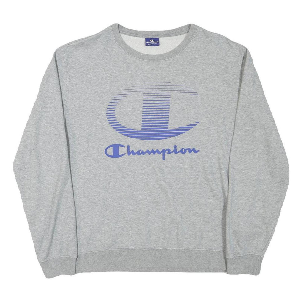 CHAMPION Mens Grey Crew Neck M Sweatshirt Cotton Blend Casual Pullover