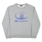 CHAMPION Mens Grey Crew Neck M Sweatshirt Cotton Blend Casual Pullover