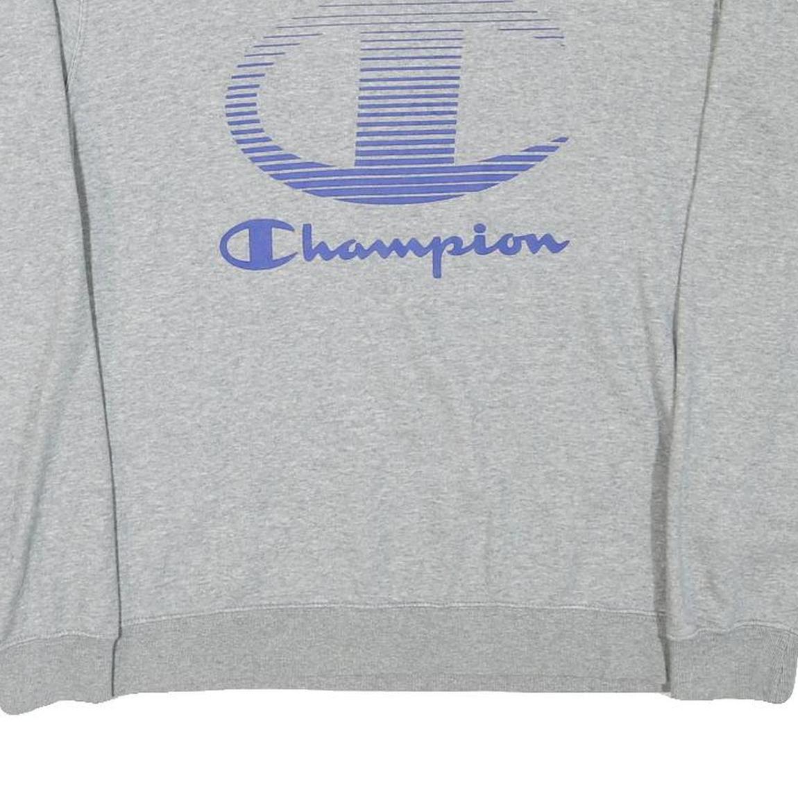 CHAMPION Mens Grey Crew Neck M Sweatshirt Cotton Blend Casual Pullover