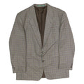 CANDA Mens Brown & Blue Wool Houndstooth Tailored Button Jacket 2XL Woollen