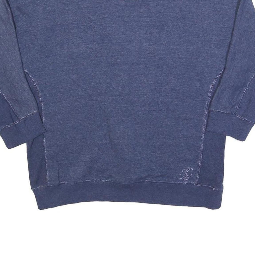 JUICY COUTURE Womens Blue Cotton Blend Crew Neck M Lace Up Back Sweatshirt