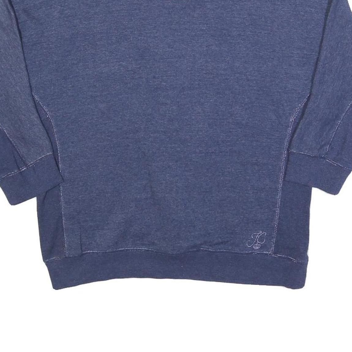 JUICY COUTURE Womens Blue Cotton Blend Crew Neck M Lace Up Back Sweatshirt