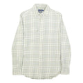 POLO RALPH LAUREN Mens Beige & White Checked Shirt XS Casual Cotton Blend Long