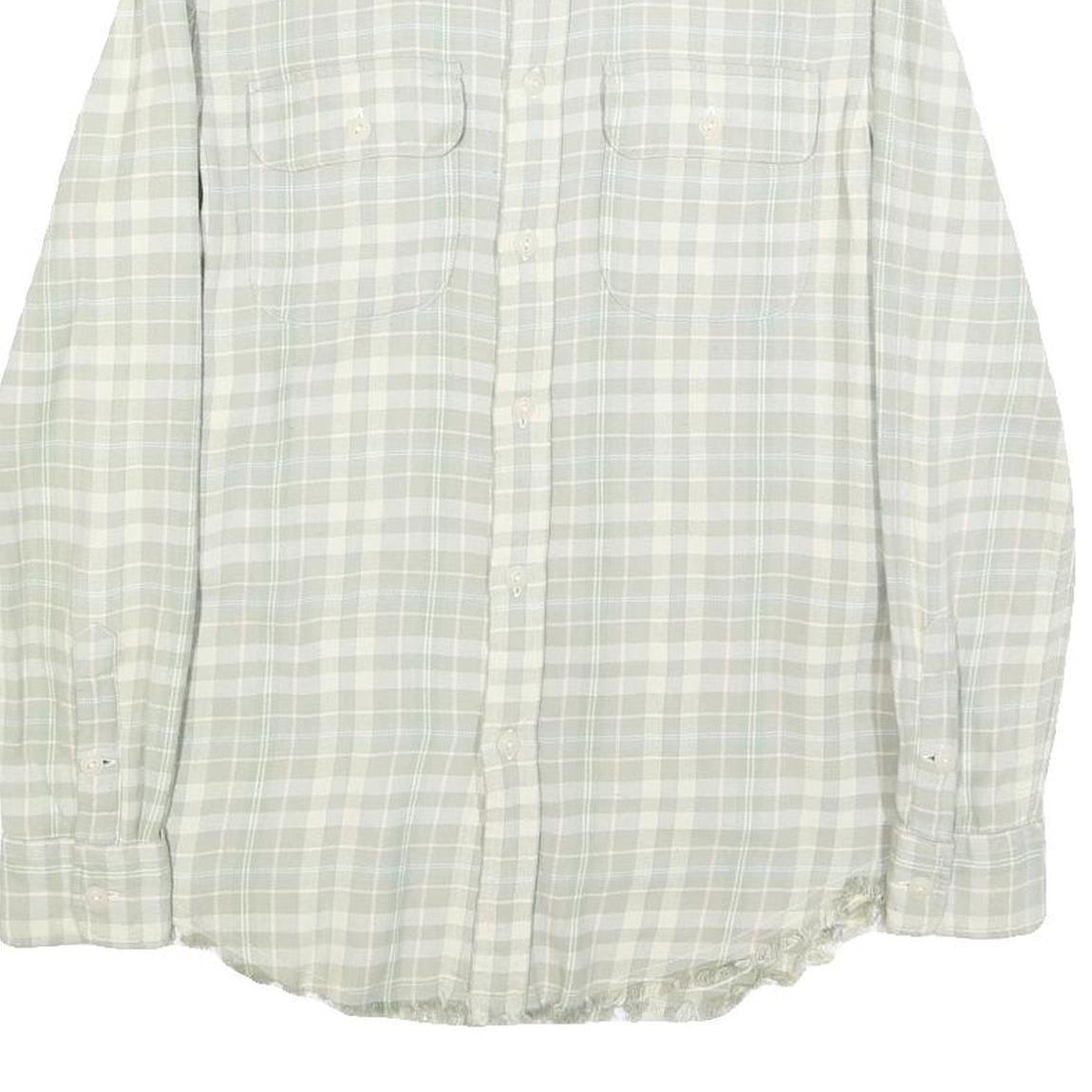 POLO RALPH LAUREN Mens Beige & White Checked Shirt XS Casual Cotton Blend Long