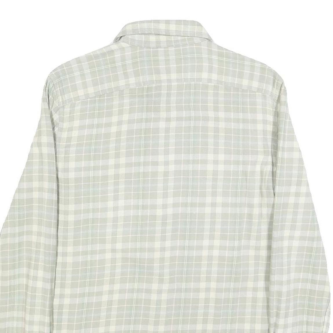 POLO RALPH LAUREN Mens Beige & White Checked Shirt XS Casual Cotton Blend Long