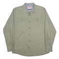 WRANGLER Mens Green Cotton Blend Shirt L Long Sleeve Buttoned Workwear Casual