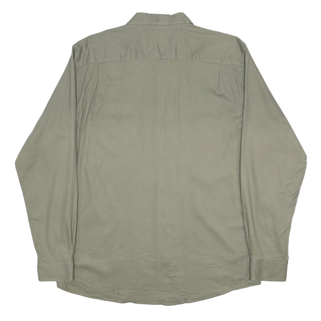 WRANGLER Mens Green Cotton Blend Shirt L Long Sleeve Buttoned Workwear Casual