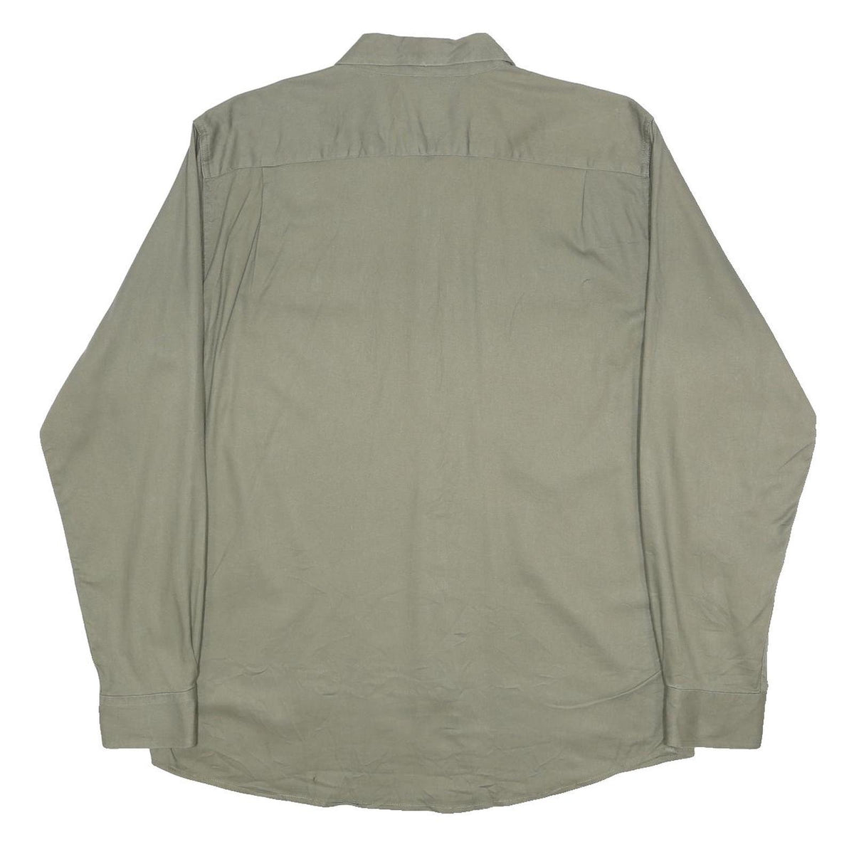 WRANGLER Mens Green Cotton Blend Shirt L Long Sleeve Buttoned Workwear Casual