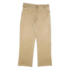 DICKIES Mens Cotton Blend Beige Regular Fit Straight Leg Trousers W34 L30