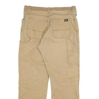 DICKIES Mens Cotton Blend Beige Regular Fit Straight Leg Trousers W34 L30