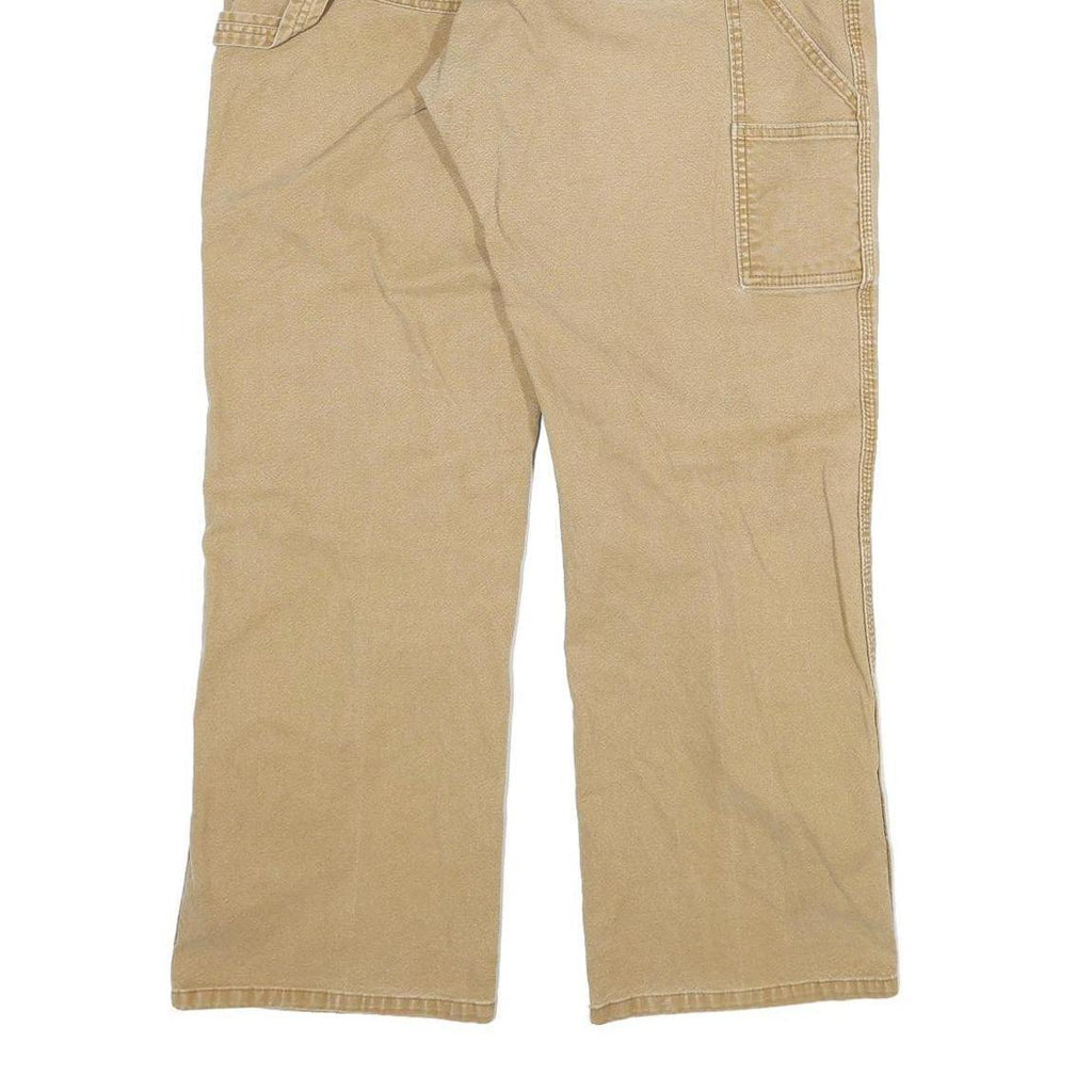 DICKIES Mens Cotton Blend Beige Regular Fit Straight Leg Trousers W34 L30
