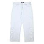 HOLLISTER Womens Jeans Blue Relaxed Wide-Leg Denim Light W36 L29 Heart