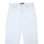 HOLLISTER Womens Jeans Blue Relaxed Wide-Leg Denim Light W36 L29 Heart