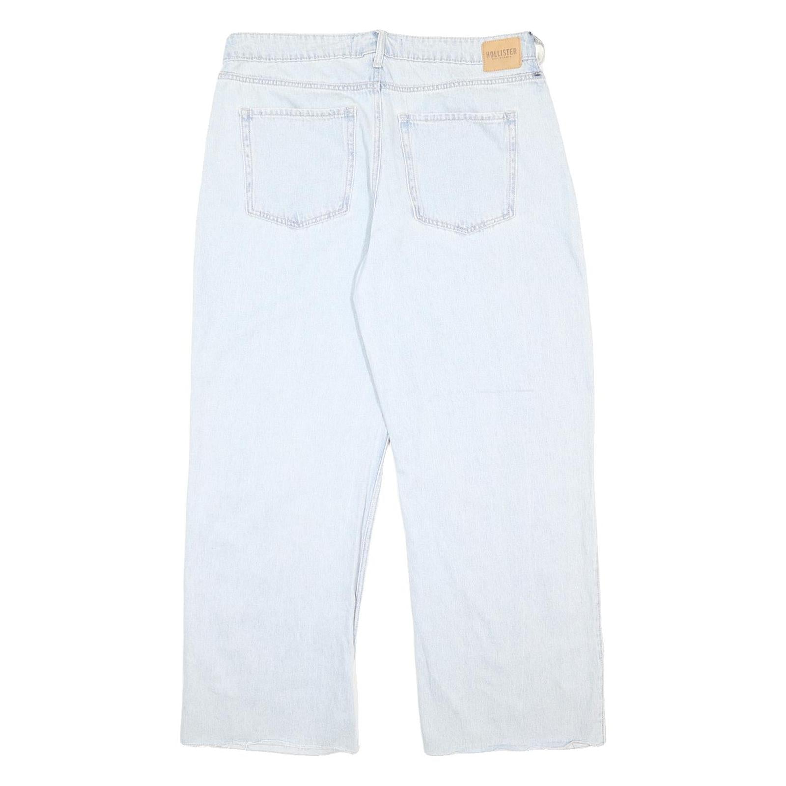 HOLLISTER Womens Jeans Blue Relaxed Wide-Leg Denim Light W36 L29 Heart