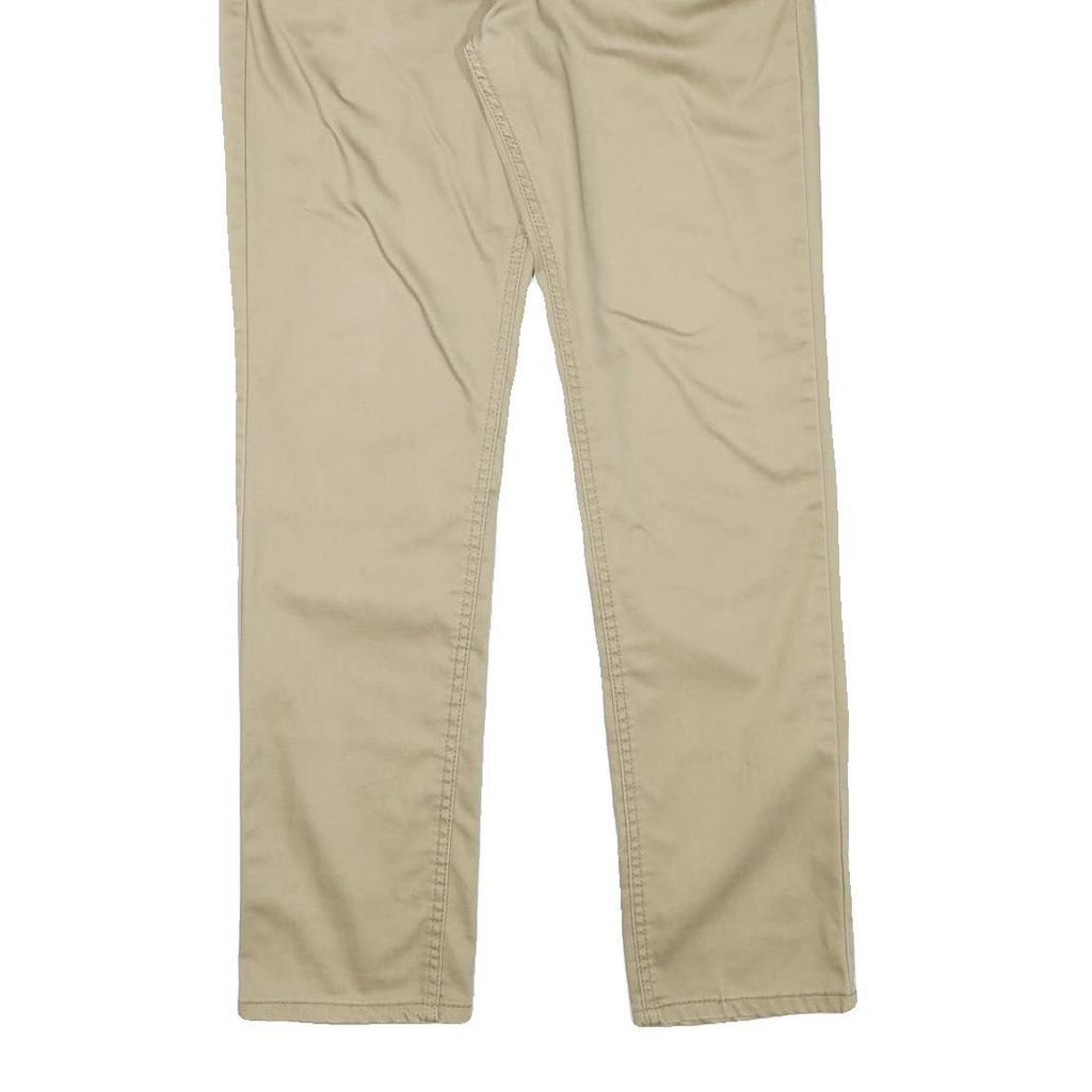 LEVI'S Mens Cotton Blend Beige Slim Straight Trousers W31 L31 Classic Zip Casual