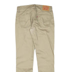 LEVI'S Mens Cotton Blend Beige Slim Straight Trousers W31 L31 Classic Zip Casual