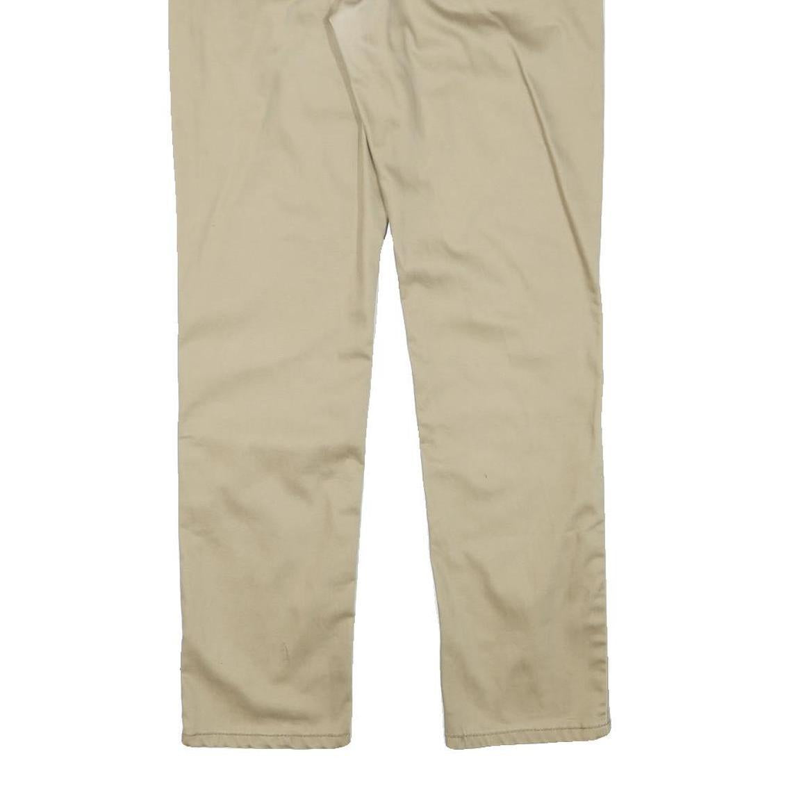 LEVI'S Mens Cotton Blend Beige Slim Straight Trousers W31 L31 Classic Zip Casual