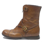 HOGAN Womens Casual Ankle Boots Leather Brown UK 4 Comfortable Fashionable