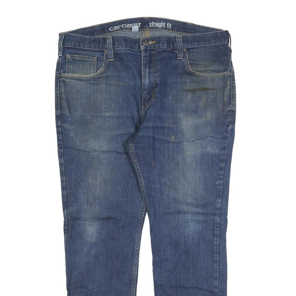 CARHARTT Mens Relaxed Straight Denim Blue W38 L30 Casual Workwear Zip Jeans