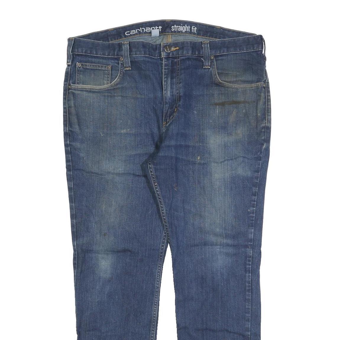 CARHARTT Mens Relaxed Straight Denim Blue W38 L30 Casual Workwear Zip Jeans